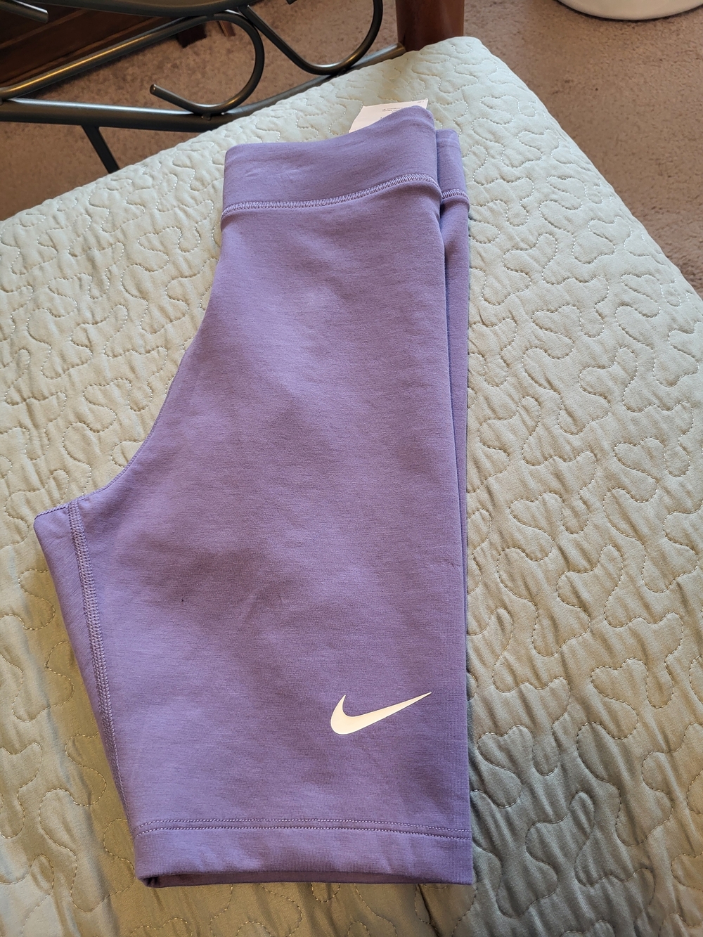 Nike Lavender Bike Shorts with White Swoosh